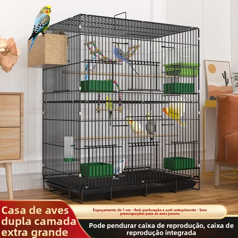 高級金属製鳥かご-ヴィラスタイル-オウムやセキセイインコ用-持ち運び・保管が簡単-オウムやハト用のケージ-創造的な贈り物
