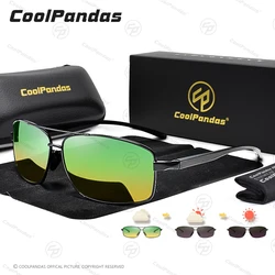 CoolPandas Aluminum Sunglasses Men Photochromic Women Polarized Sun Glasses Chameleon Anti-glare Day Night Driving Oculos de sol