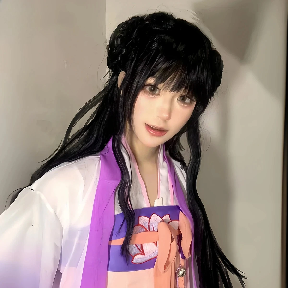 偽毛沢東同志江銀麗コスプレユニバーサルブラックロングストレートオリジナルエブリオライトエアバングスフルヘッドギア