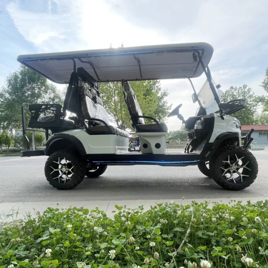 

Factory Custom Street Legal Off Road Golf Trolley Lifted 4+2 6 Seater Electric Golf Cart With Front Bumper And Front Basket