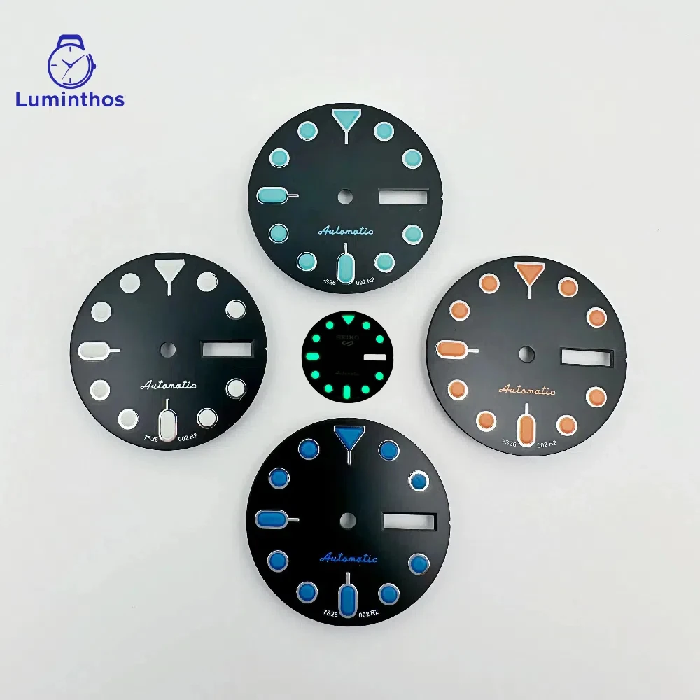 ساعات لومينثوس للرجال S5 شعار 28.5 ملم ماتي الأسود الهاتفي ل NH36/4R عيار ساعة تحويل الملحقات