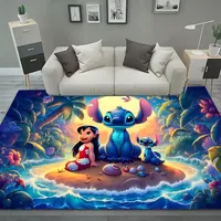 MINISO Disney Stitch Cartoon Carpet Rug for Living Room Bedroom Decoration Picnic Camp Kitchen Carpet Crawling Carpet Decoration