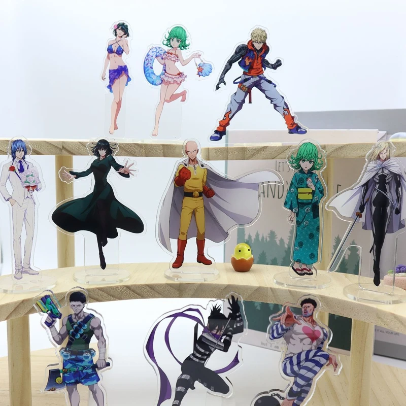 One-Punch Man Saitama Genos Tatsumak Brand Creative High Color Value Double-Sided Sandwich Cartoon Printed Acrylic Ornaments Toy view 6