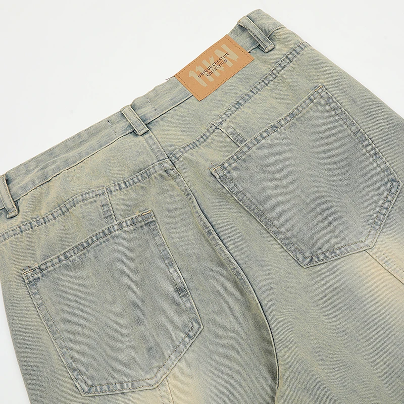 UPRAKF Flared Jeans Streetwear Basic Pants High Street Autumn Casual Pocket Denim Fashion Summer Light Color