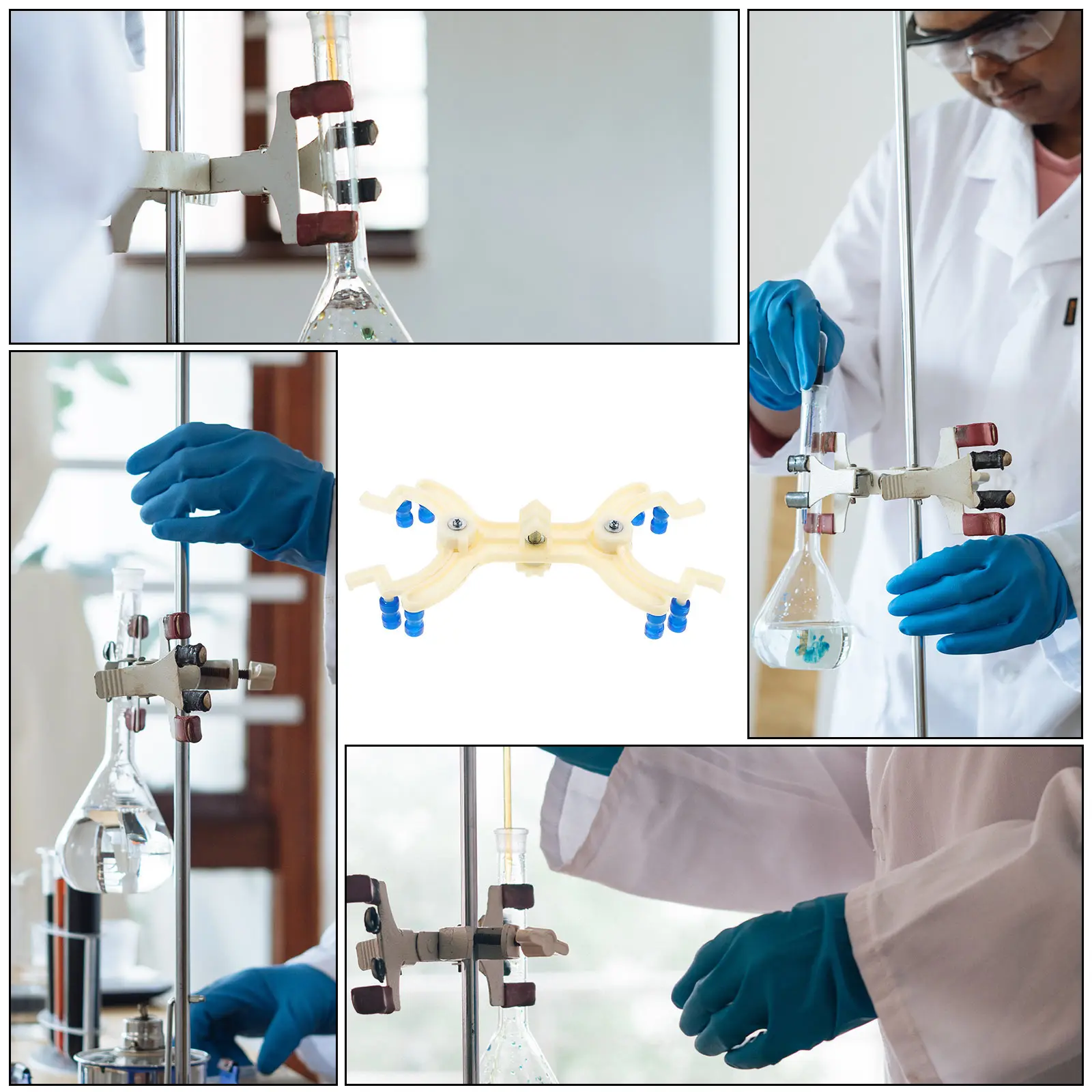 

Plastic Titration Clamp Double Buret Experiment Clip Lightweight Butterfly Accessories Protect Burets Scratch