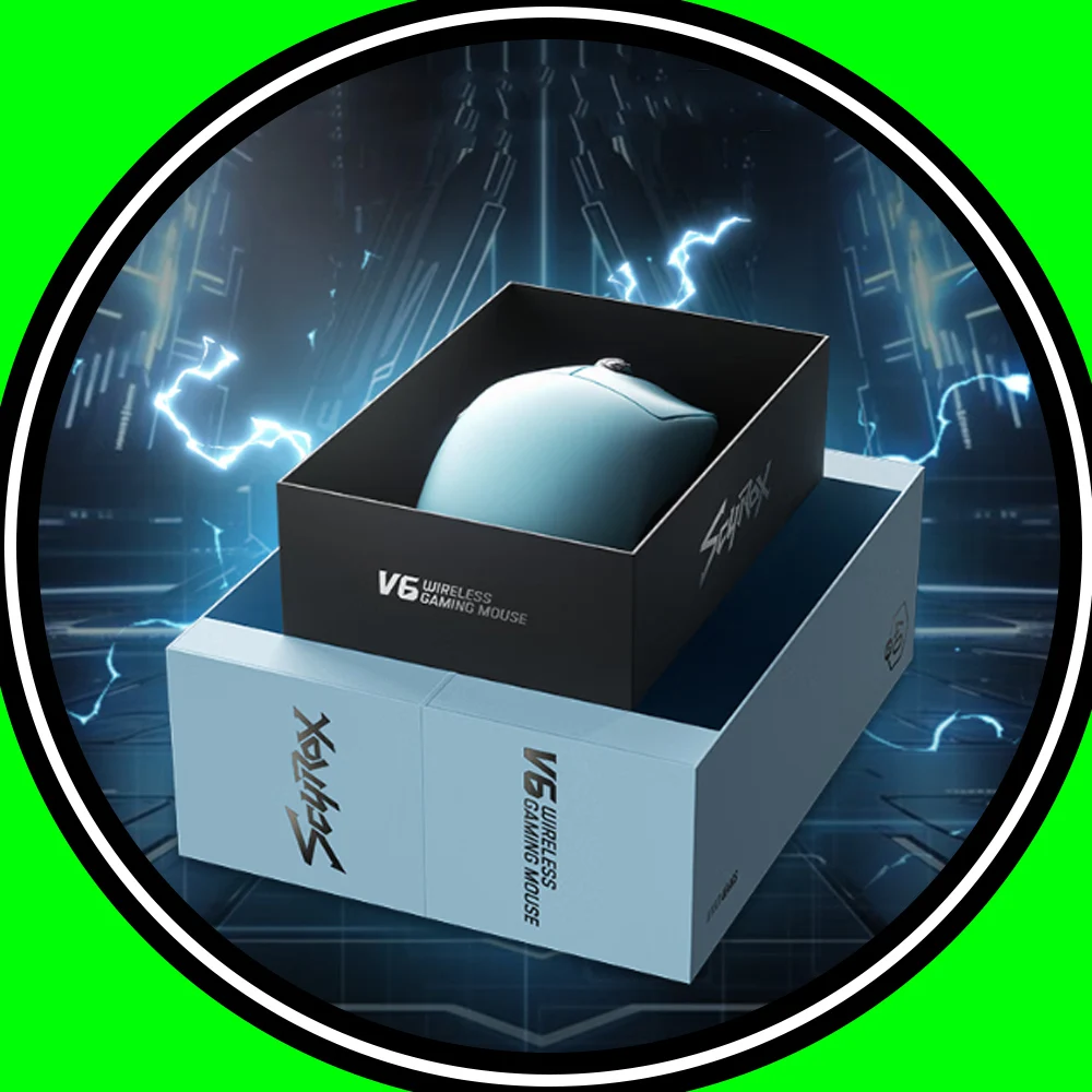 

Беспроводная мышь Scyrox V6, двухрежимная мышь, эргономичная легкая игровая мышь Paw3950, 8000 Гц, 15 шт., аксессуары, подарки для мужчин