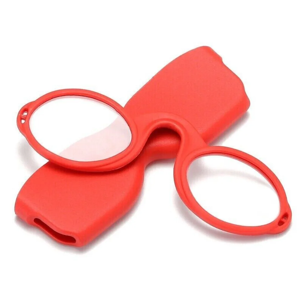 Pince Nez óculos de leitura com estojo, nariz, silicone, macio, moda