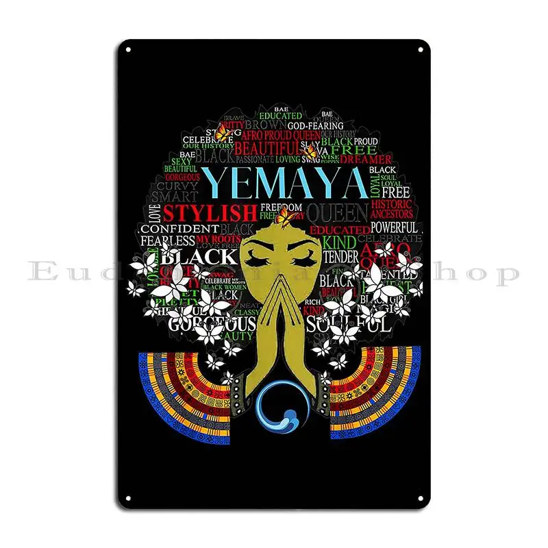 Orisha Yemaya The Goddess Of The Ocean The Great Mother Metal Plaque Poster Living Room Personalized Cave Tin Sign Poster