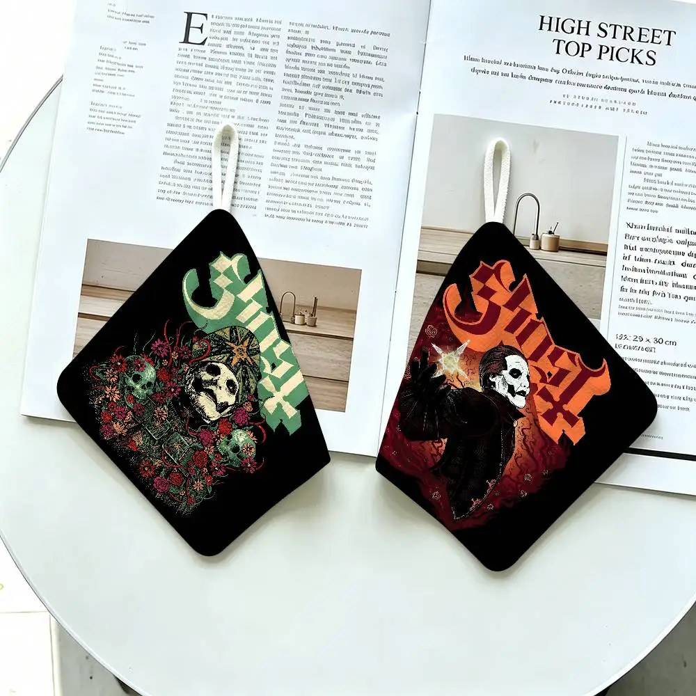 Ghost Heavy Metal Band Polyester Cotton Hanging Kitchen Towel, Absorbent Hand Wiping Cloth for Daily Cleaning Drying