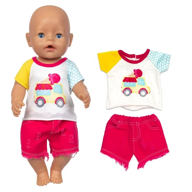 Poppenkleertjes 40 cm BabyDoll Jongen Blauwe Rompertjes Sokken Hoed Set voor 40 Cm Reborn Babypop Draagt