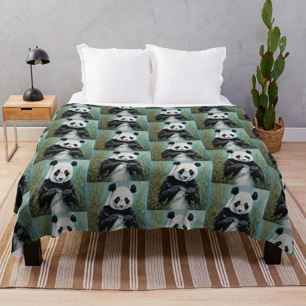 

Bamboo Panda Throw Blanket Flannel For Baby Luxury Thicken Fashion Sofas Blankets