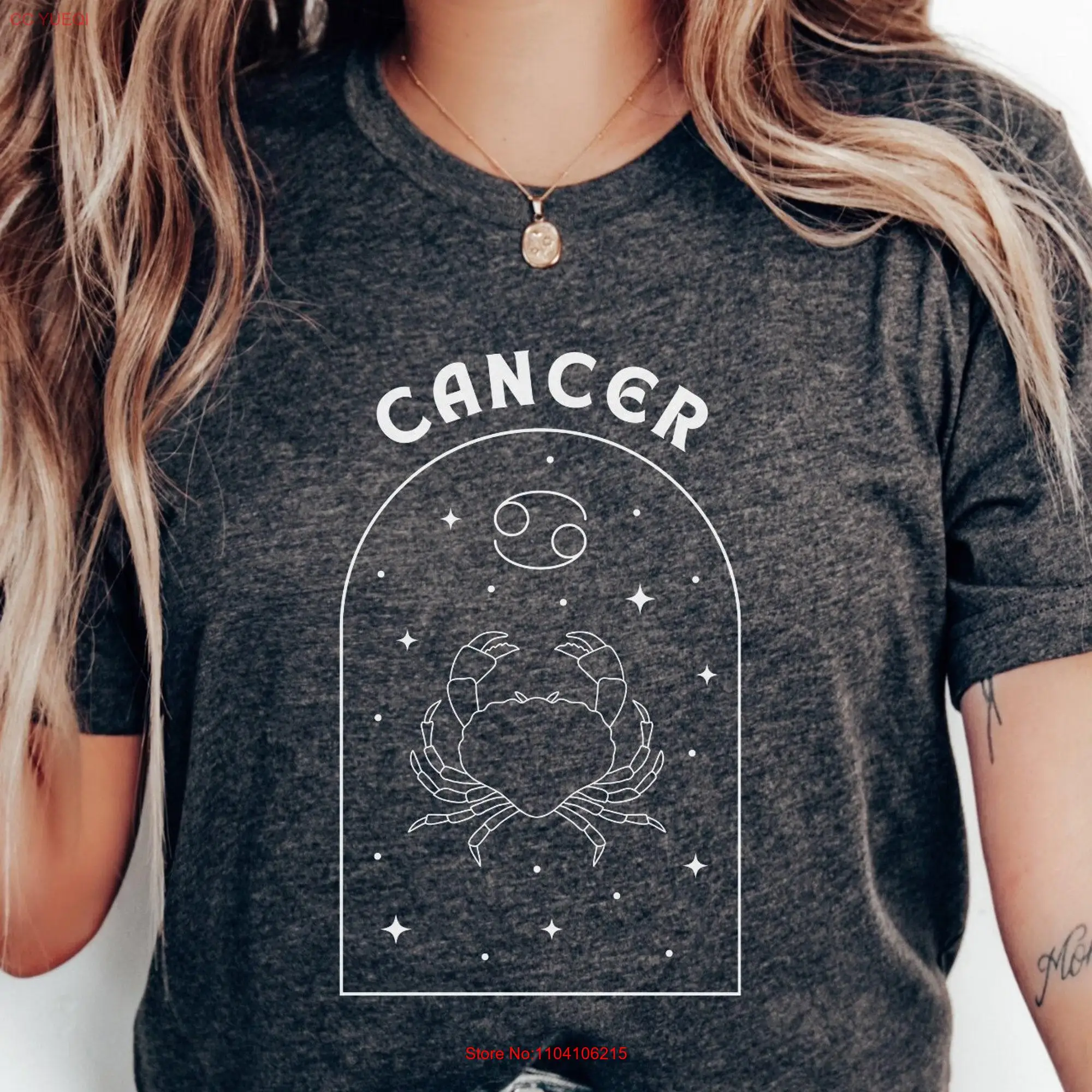 Cancer T Shirt Birthday Zodiac Astrology Cosmo Signs Horoscope long or short sleeves