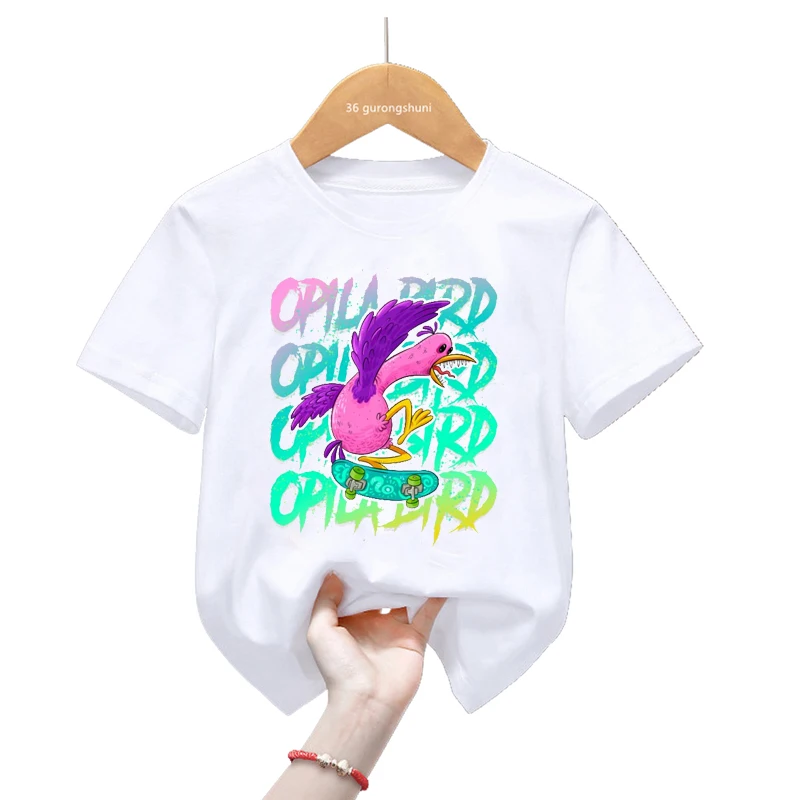 Opila Bird Garthen Of Banban Graphic Print T Shirt Girls/Boys Funny Kids Clothes My Singing Monsters Character Tshirt Streetwear