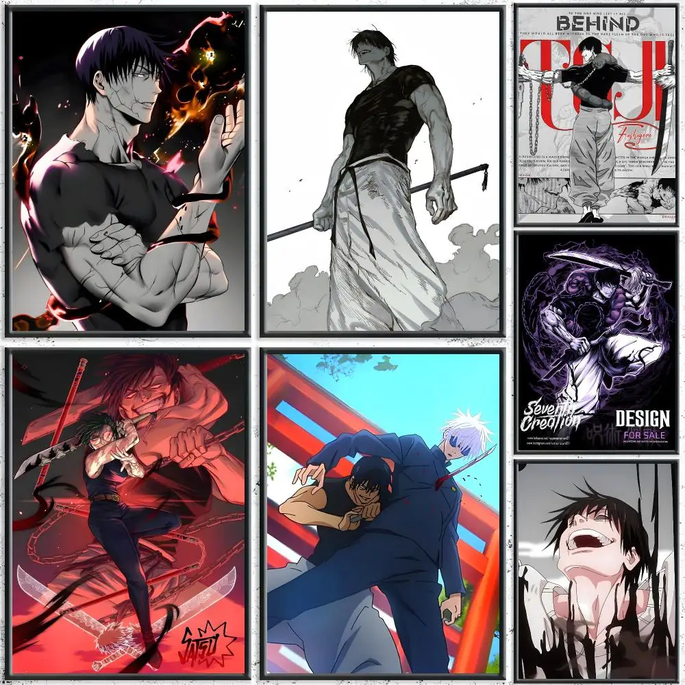 Trending Anime Jujutsu Kaisen Fushiguro Toji Poster HD Self-Adhesive No Residue After Removal Ideal for All Kinds of Wall Decor