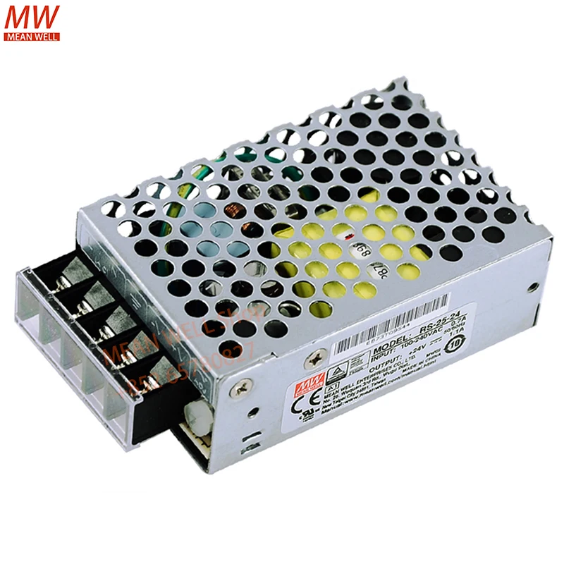 يعني جيدا 25 واط إخراج واحد تبديل تحويل التيار الكهربائي RS-25-3.3 RS-25-5 RS-25-12 RS-25-15 RS-25-24 RS-25-48 علبة معدنية #1