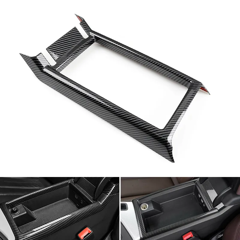 

ABS Car Accessories Center Control Armrest Base Frame Cover Trim For Audi A4 B9 A5 2017 2018 2019 2020 2021 Carbon Fiber Pattern