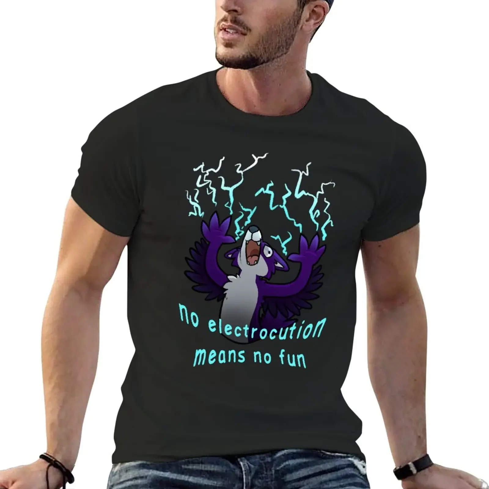 No Electrocution Means No Fun! T-Shirt anime vintage clothes mens graphic t-shirts pack