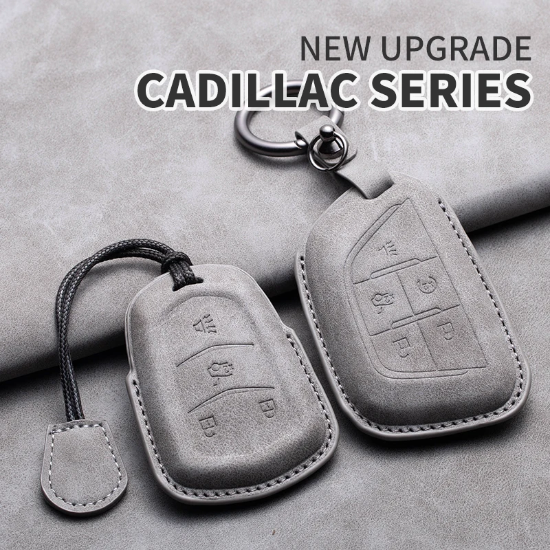 New Leather Car Key Case Shell Keychain For Cadillac ATS-L XTS XT4 XT5 XT6 CTS CT4 CT5 CT6 ATS 28T SRX Escalade Auto Accessories