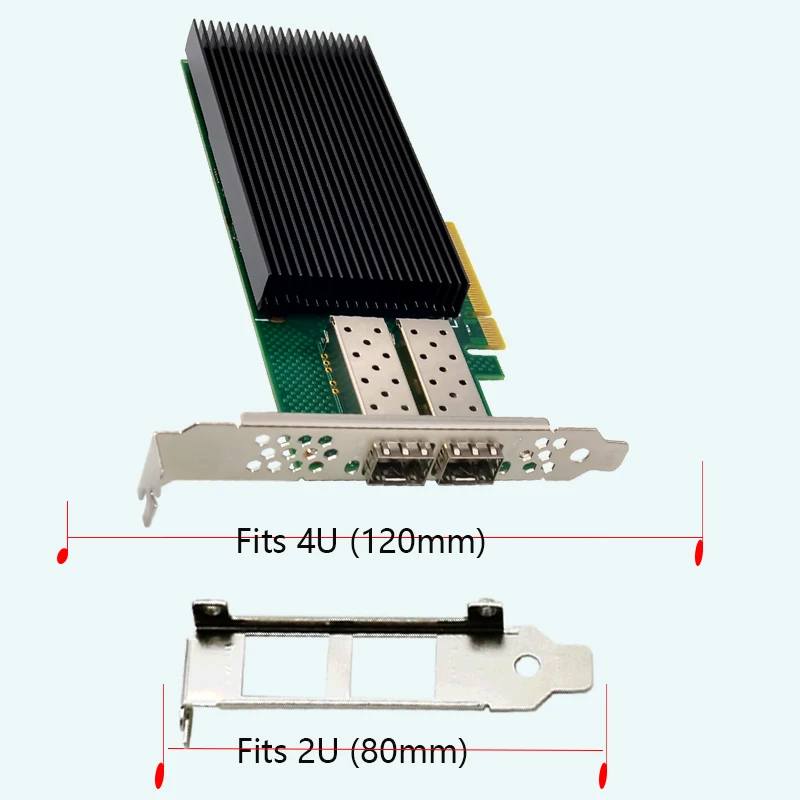 بطاقة شبكة خادم الألياف SFP + ثنائية المنفذ بسرعة 10 جيجابت في الثانية لشريحة Intel X722، محول إيثرنت للمؤسسة لـ VMware/ESXi Virtualization