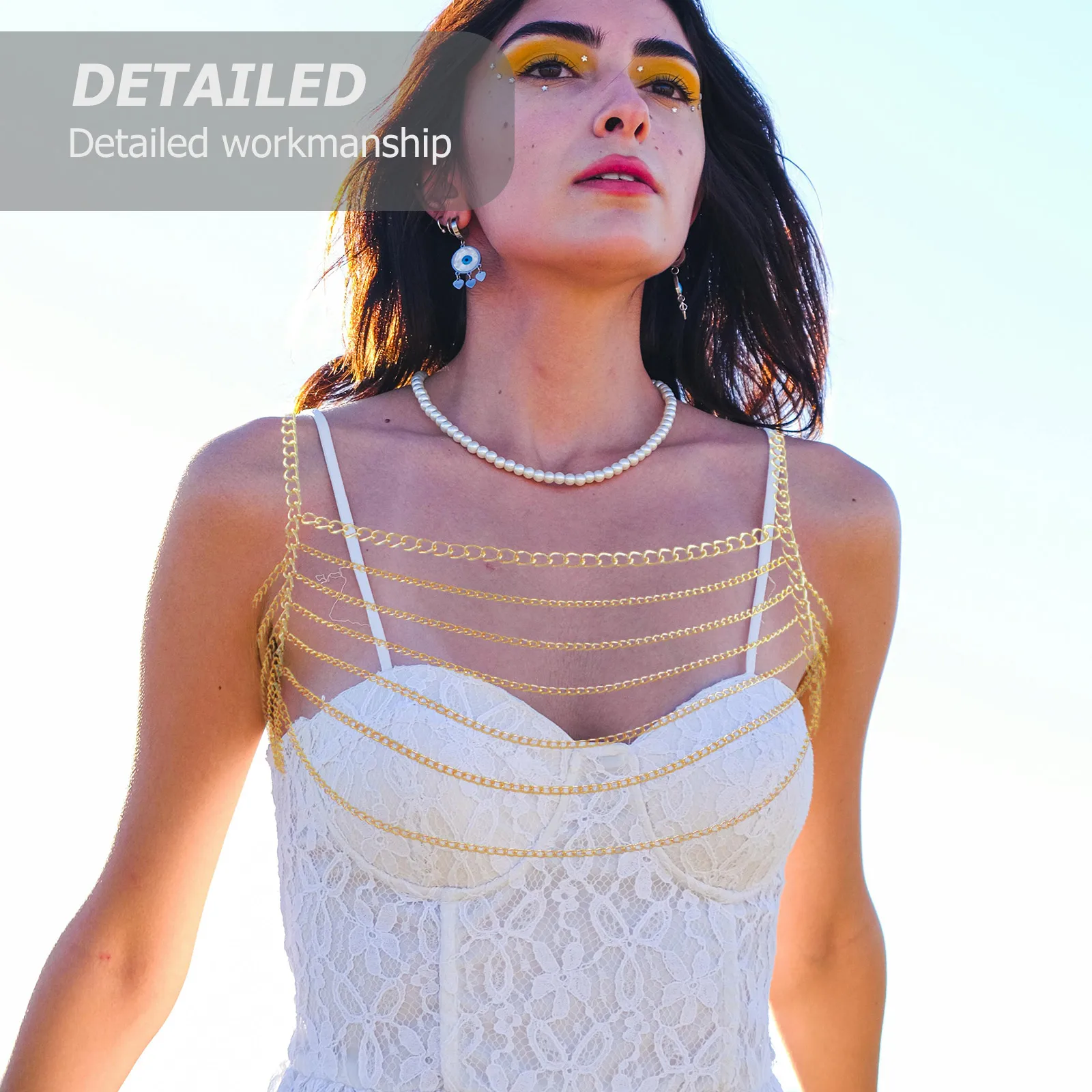 

Chest Women'S Chain Jewelry Beach Party Summer Lightweight Decor Accessory Chain Women Body Chains For Beach Party