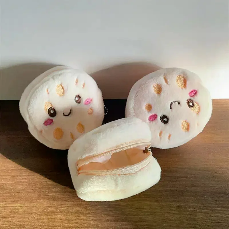 1/2PCS Cartoon Lotus Radice Peluche Portamonete Ciondolo Auricolare Rossetti Borsa di Immagazzinaggio Versatile Portachiavi Zaino Decorazione Appesa