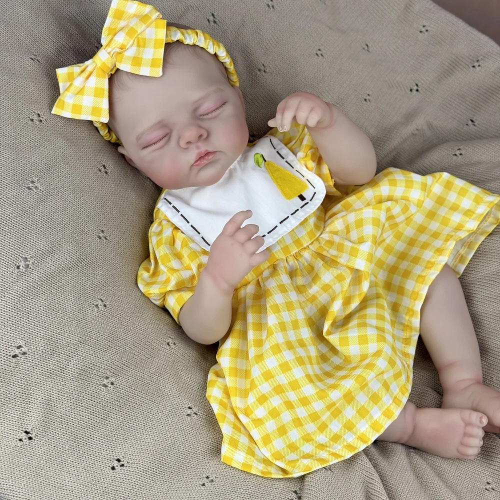 Boneca Reborn BZDOLL de Corpo Inteiro em Vinil, Realista, 48 CM (19 Polegadas), Feita à Mão, Bebê Dormindo, Brinquedo de Moda, Presente de Aniversário