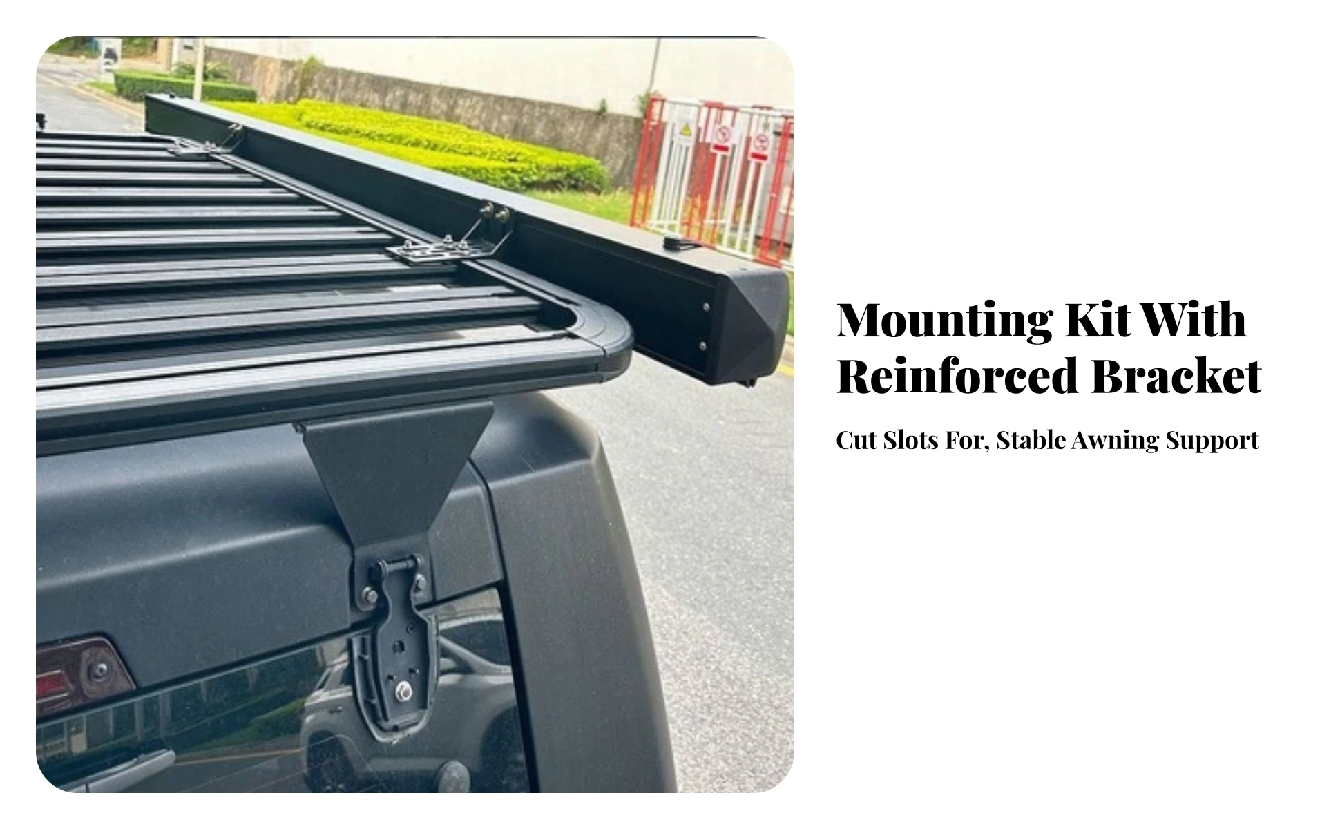 2 Pieces Vehicle Side Awning Mounting Bracket Sturdy Adjustable Roof Rack Awning Bracket Secure Stable for Overlanders