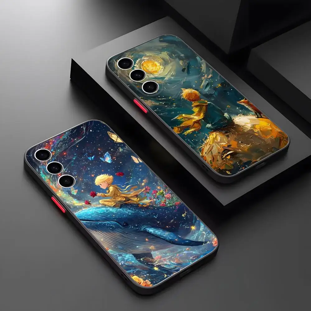 Funda de teléfono El Principito transparente mate para Samsung S25Plus S22 FE S23 Ultra S24 Plus S25 21
