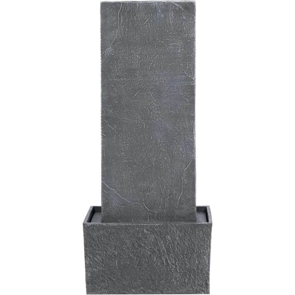 Fontaine d'eau extérieure avec lumières LED, décoration de jardin Zen de 29 pouces pour patio et espaces intérieurs