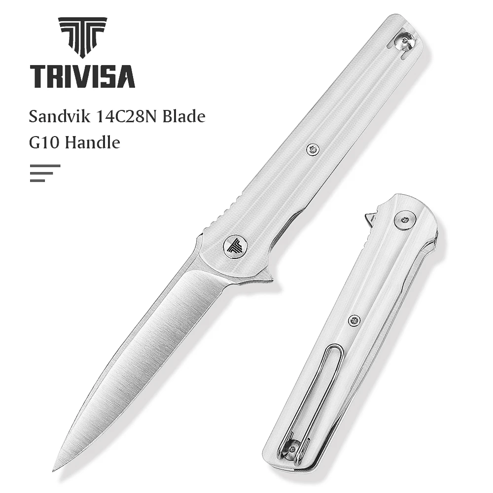 

TRIVISA Pocket Knife, Seagull-G Folding Hunting Knives for men, Outdoor Camping Tool, EDC Knife, Hiking Daily Work Knives, White