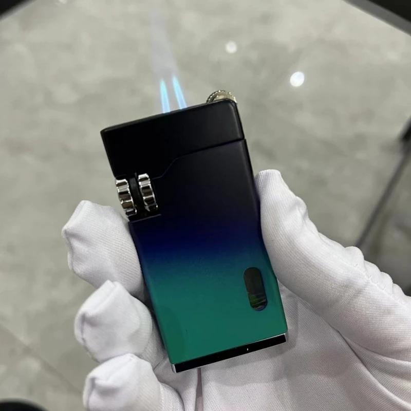 

JOBON Creative Blue Flame Double Direct Grinding Wheel Lighter with Perspective Gas Chamber Inflatable Lighter Smoking Gift