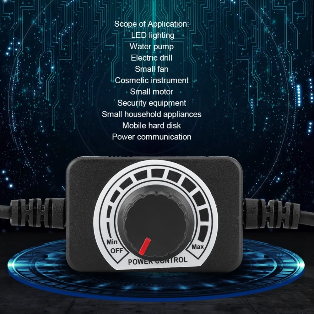 Adjustable DC5-24V DC Speed Control Switch 5A AC100-240V Motor Speed Controller ABS Adjustable Power Supply Fan