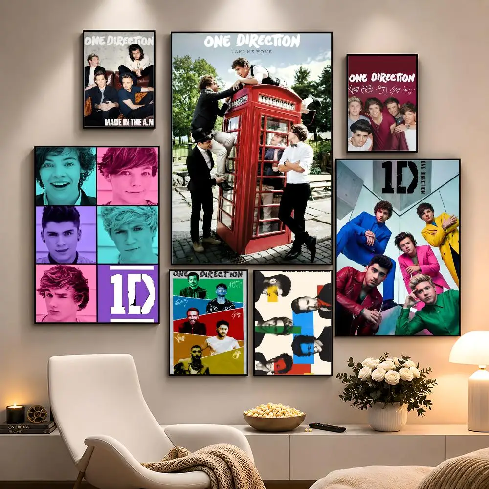 Band One Direction Pop Music Poster Peel And Stick Wall Art PP Waterproof HD Bedroom Living Room Home Decor Gift