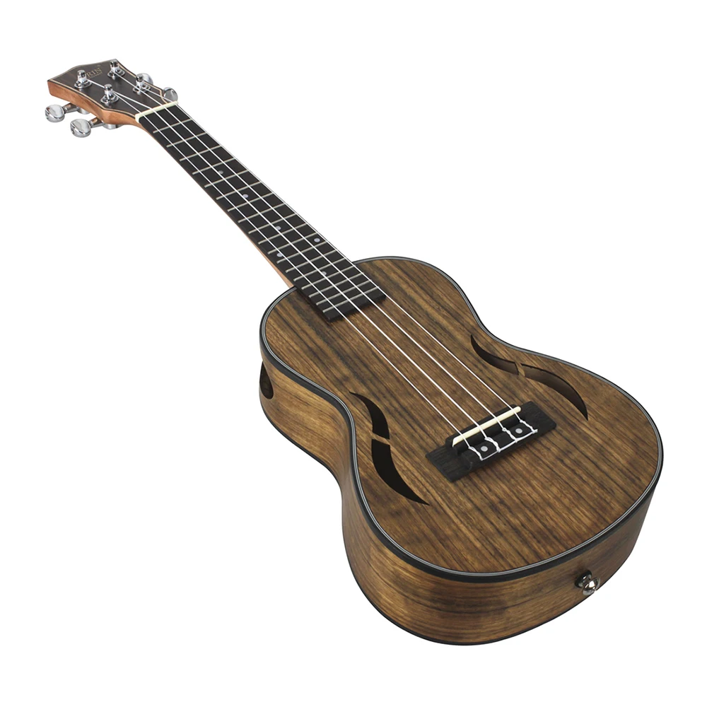 Ukulele Walnut Soprano Ukulele, 4 cordas guitarra havaiana, mini guitarra, iniciante, crianças presente, instrumentos musicais de cordas, 26\