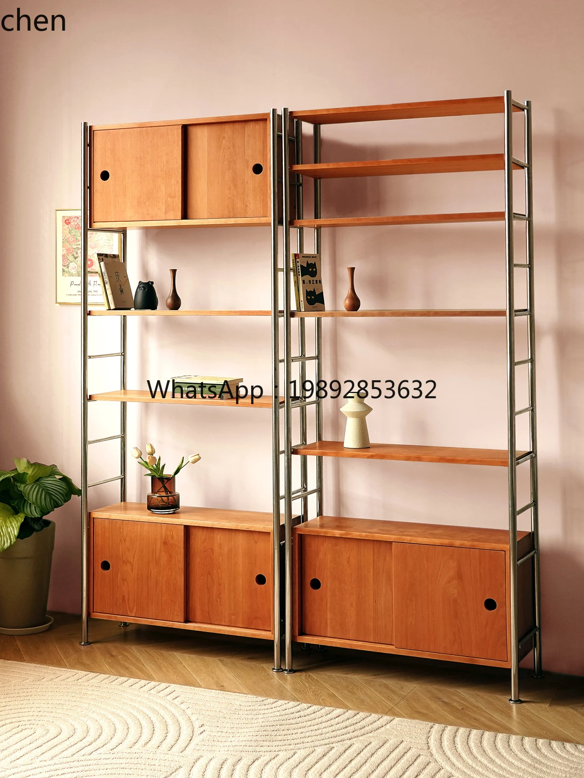 

CB1 combination bookcase integrated whole wall floor-to-ceiling bookshelf household simple all-cherry display cabinet