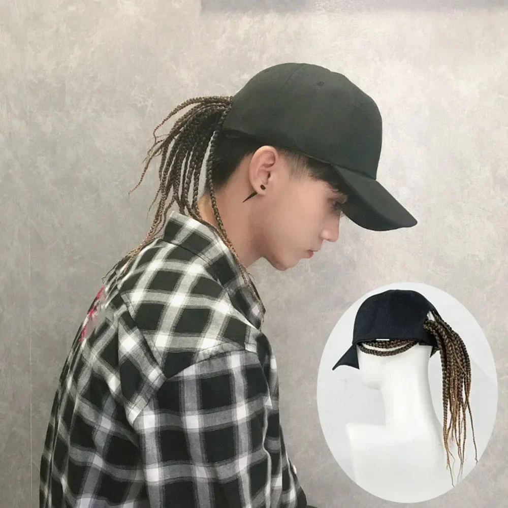 Summer Unisex Lady Men Baseball Cap Hat With Dreadlocks Wig Hip Hop Punk Hair Motorcycle Universal Personal Shape