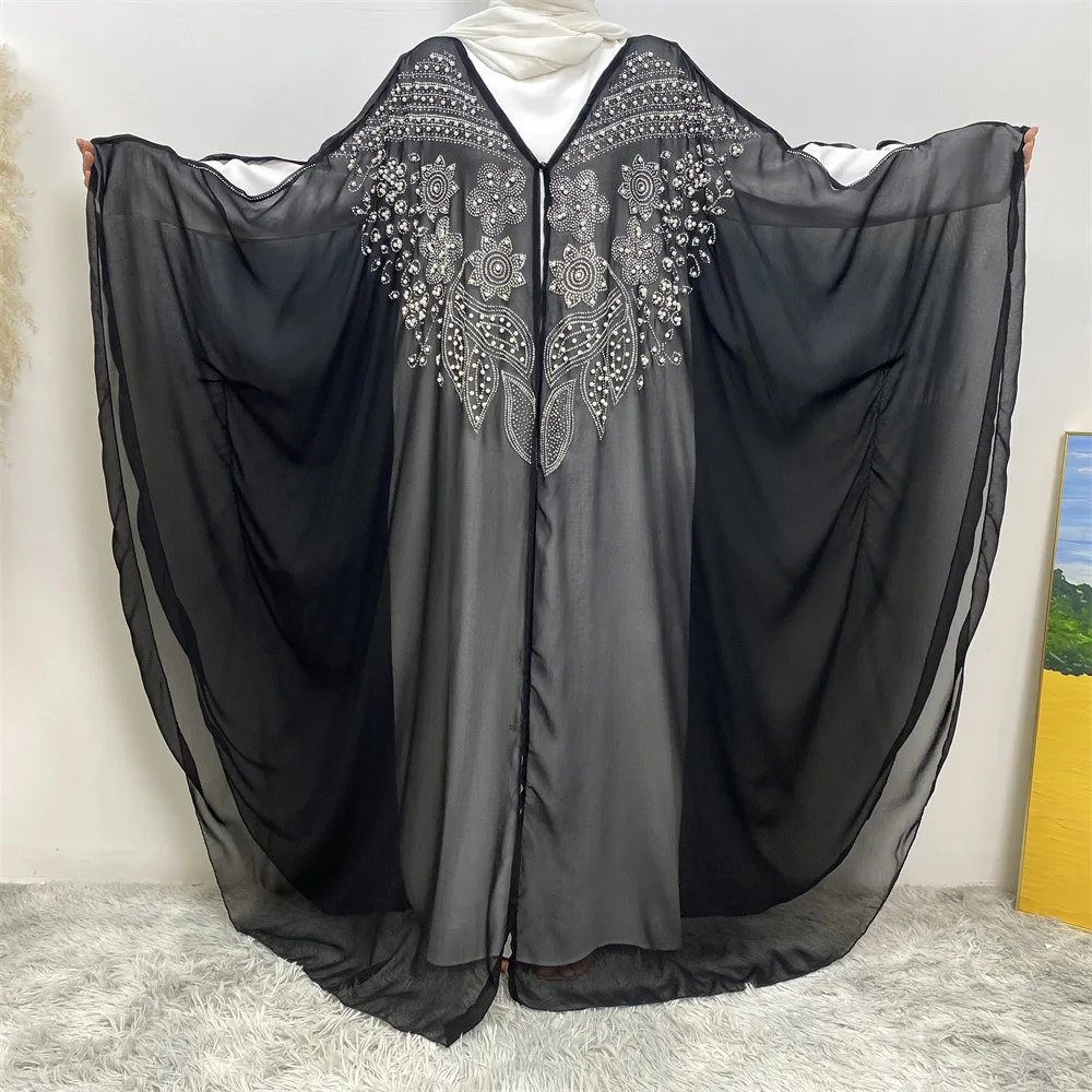 Abaya-Robe Djellaba à Manches Chauve-Souris pour Femme Musulmane, Kimono, Kebaya Jalabiya, Kaftan de Dubaï, Turquie, Ramadan, 2024