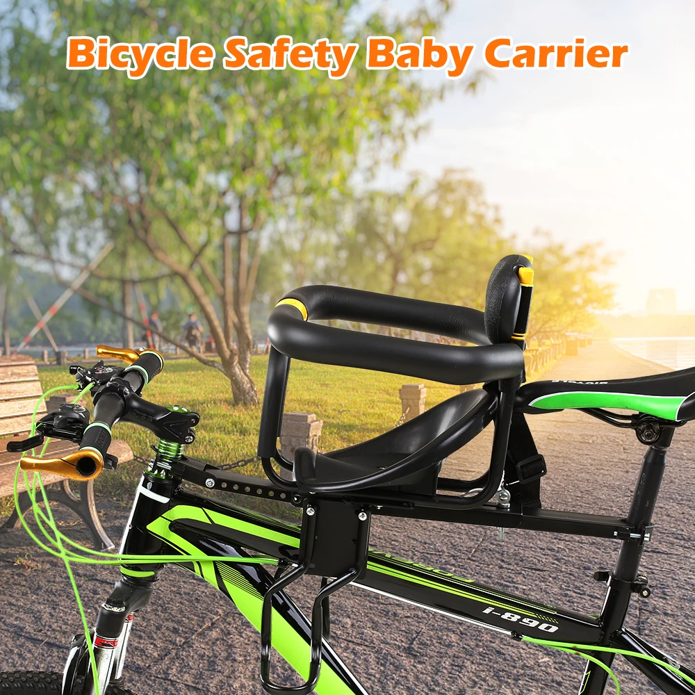 LIXADA Safety Child Bicycle Seat Bike Front Baby Seat Kids Saddle with Foot Pedals Support Back Rest for MTB Road Bike