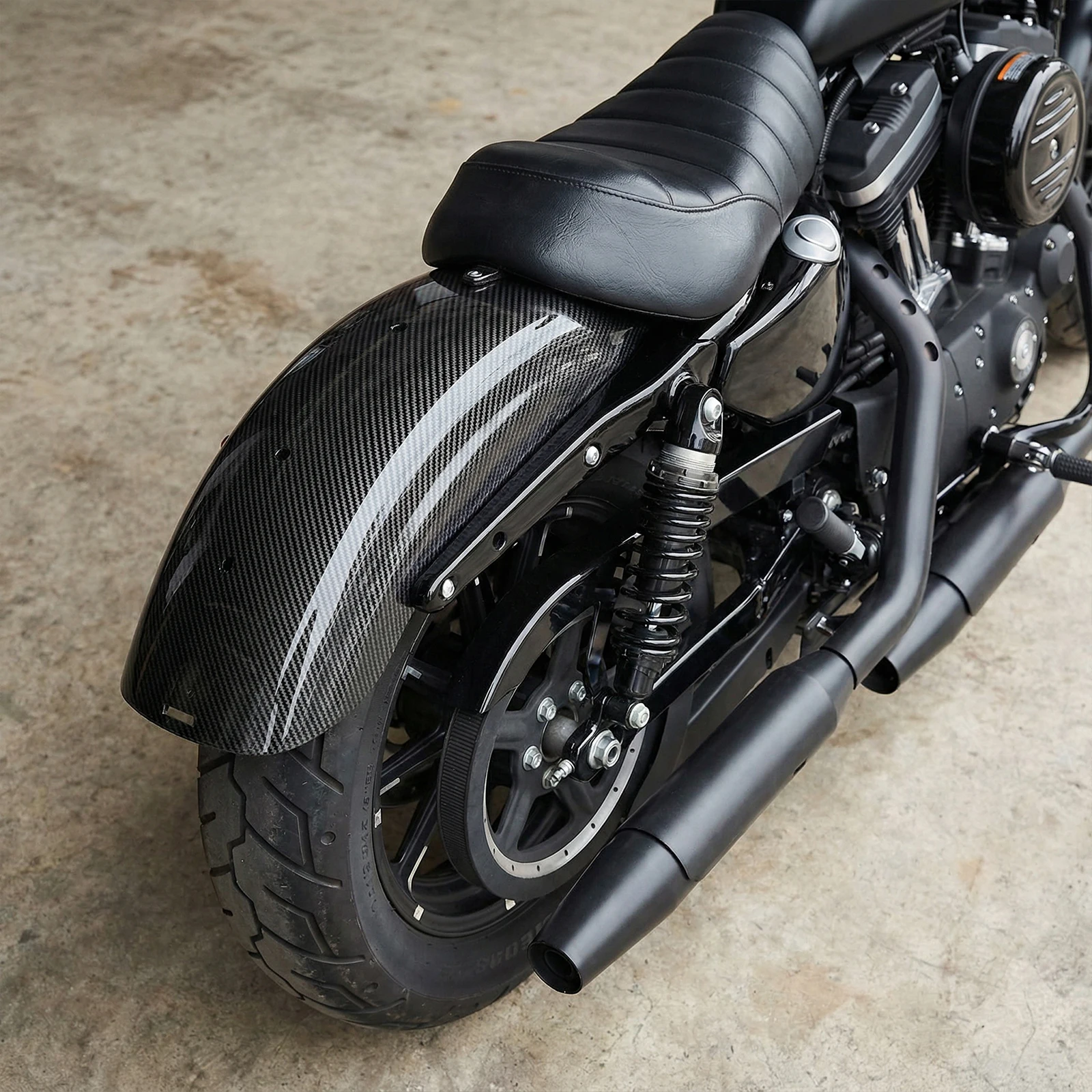 

Подходит для Harley 2004-2024 Sportster 883 1200 ABS, задний брызговик с покрытием из пластика, 25-дюймовый защитный кожух для шин, аксессуары для мотоциклов.