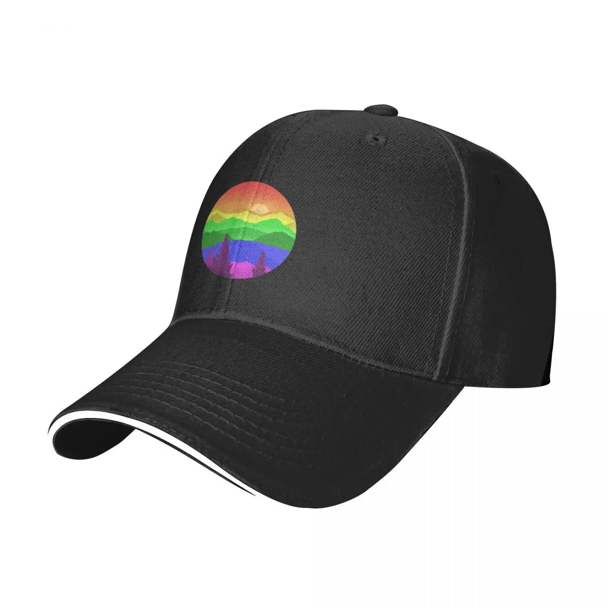 Subtle Pastel Rainbow Mountainscape Baseball Cap Gentleman Hat Golf Hat Man cute Girl Men's