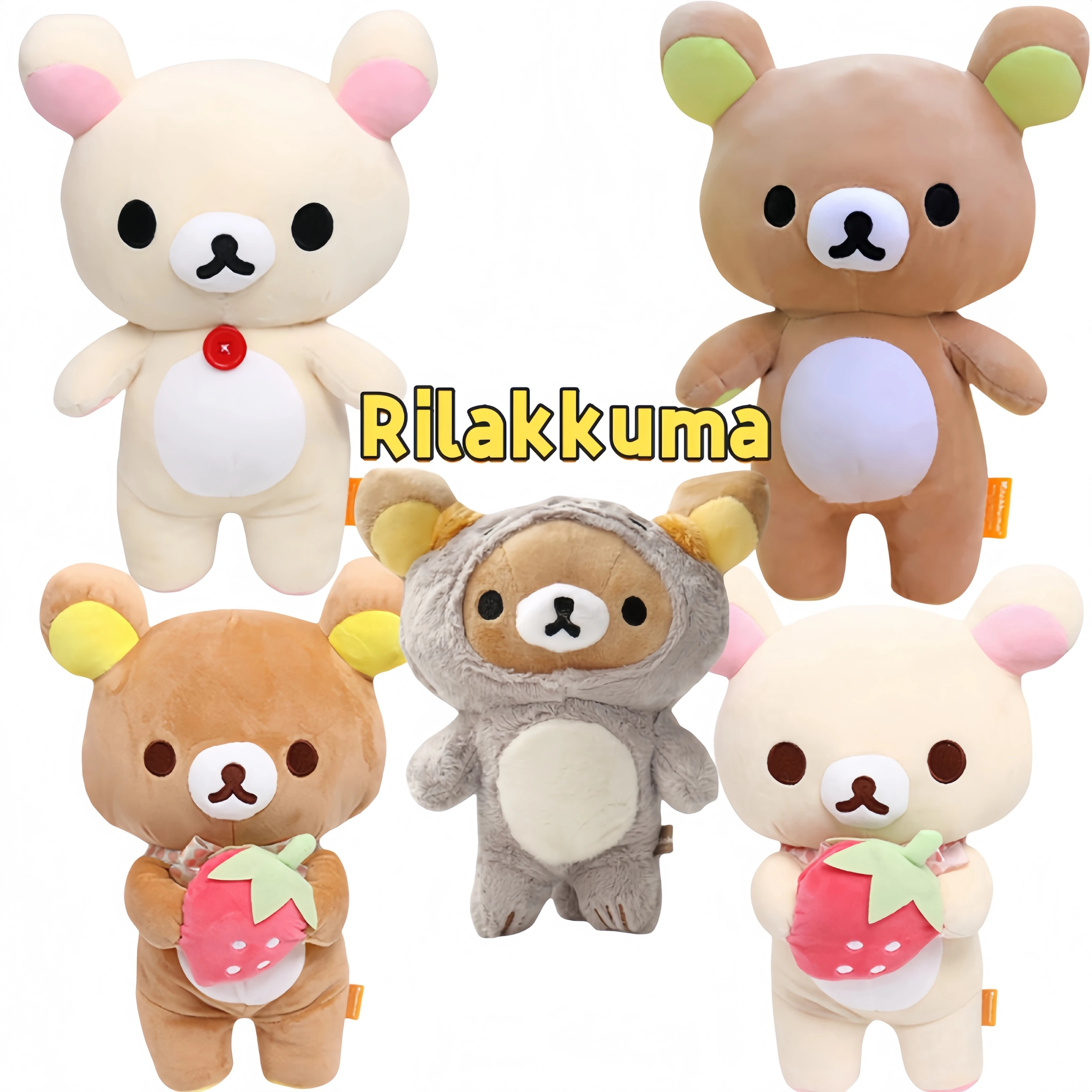 

Japan Anime Rilakkuma Cartoon Plush Doll Soft bear Toys Kawaii Room Decor Teddy Bear Plushies Cute Couple Bear Xmas Girl Gifts