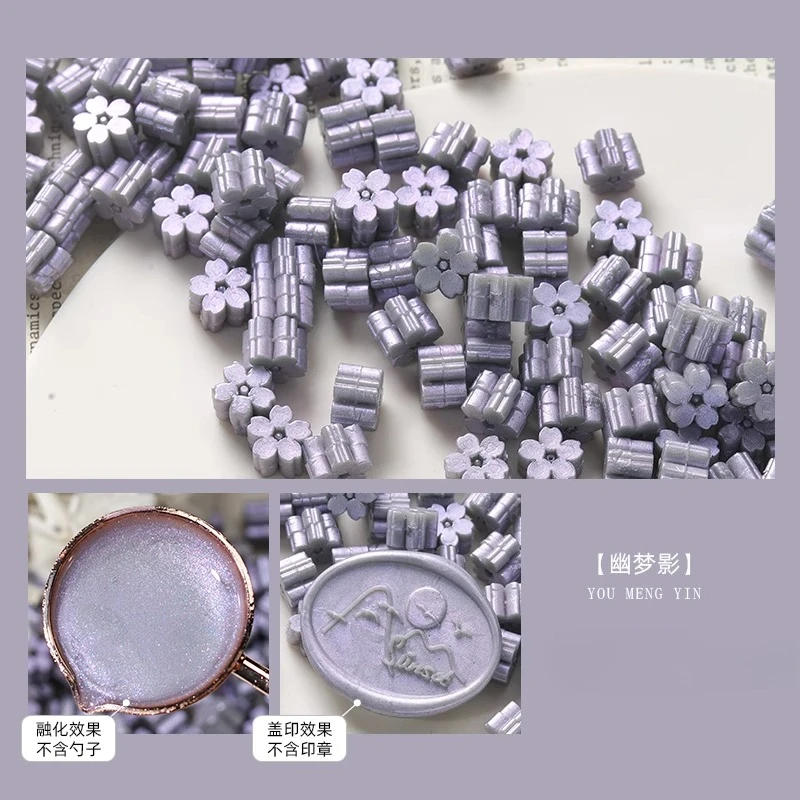 60 stks/zak Flash Parelmoer Sakura Lakzegel Stempel Kralen DIY Envelop Huwelijksuitnodiging Oude Zegel Wax Stempel Maken Gereedschap