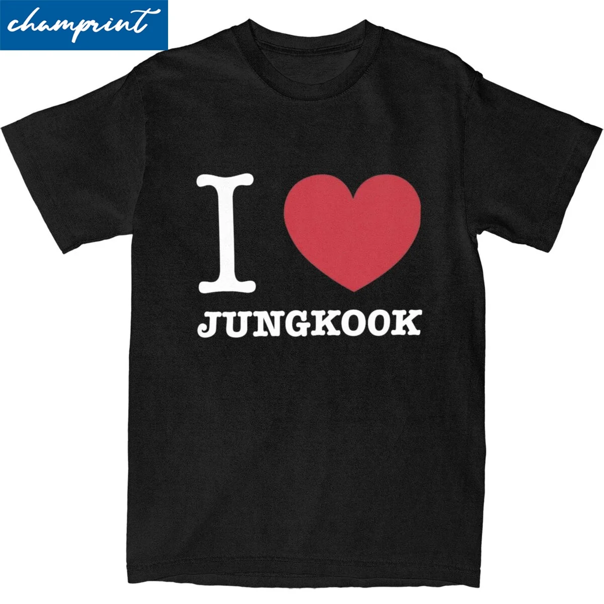 I Love Jungkooks Boys T-Shirt Men's 100%Cotton Clothing Novelty Round Neck Short Sleeve