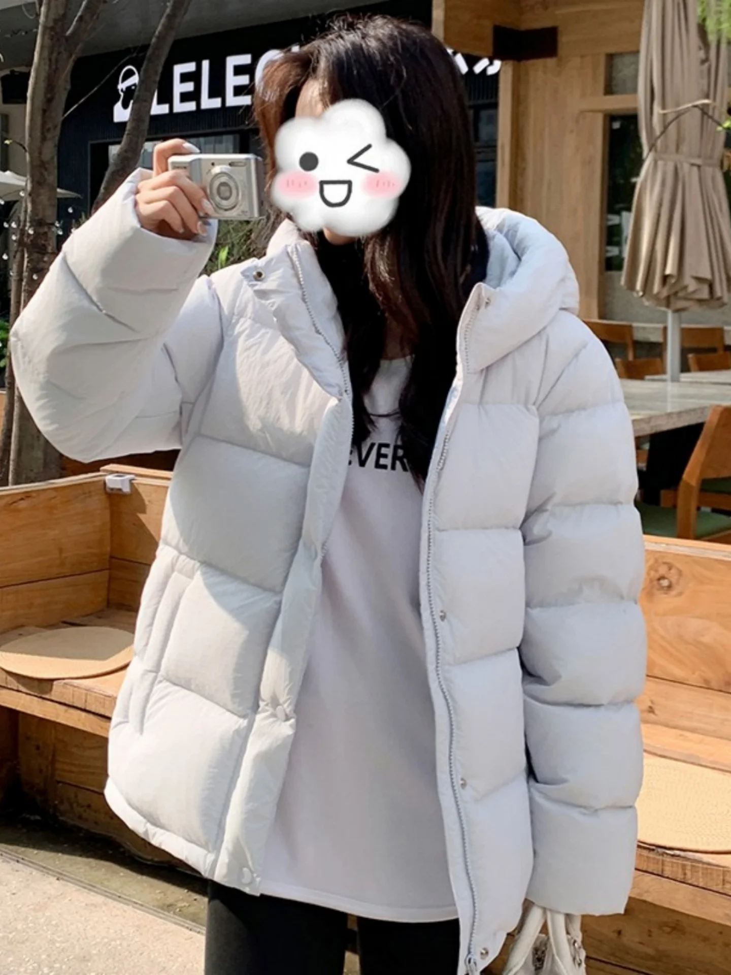 

Faionable Thi Warm Cotton Jaet Outerwear Winter plus Size Women's Loose Versatile Super Cute Trendy Korean Sle Coat