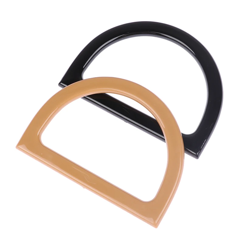 1pc D-shaped Wooden Bag Handle Resin Ring Woven Handbag Tote Handle DIY Replacement Purse Parts Luggage Handcrafted Accessories