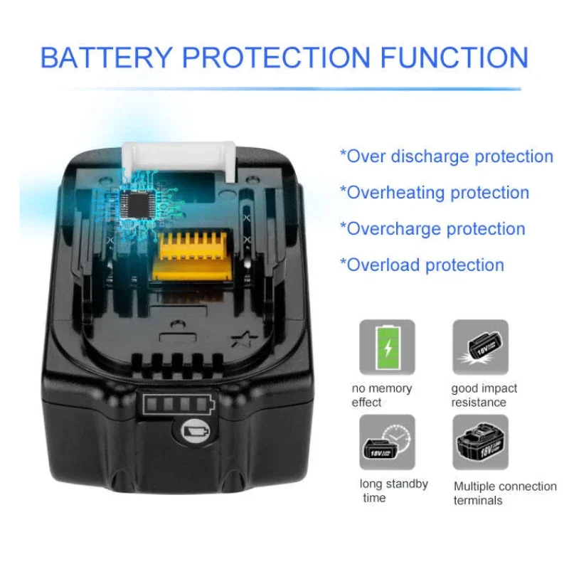 Caja de batería de litio BL1850 para Makita, indicador de batería LED de 18v, Kit de repuesto Bsm, Pcb Power, inalámbrico, BL1860