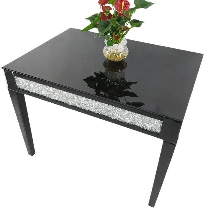 

Modern glass mirror tiled dining table rectangular simple fashion small apartment manufacturers supply mirror computer tables