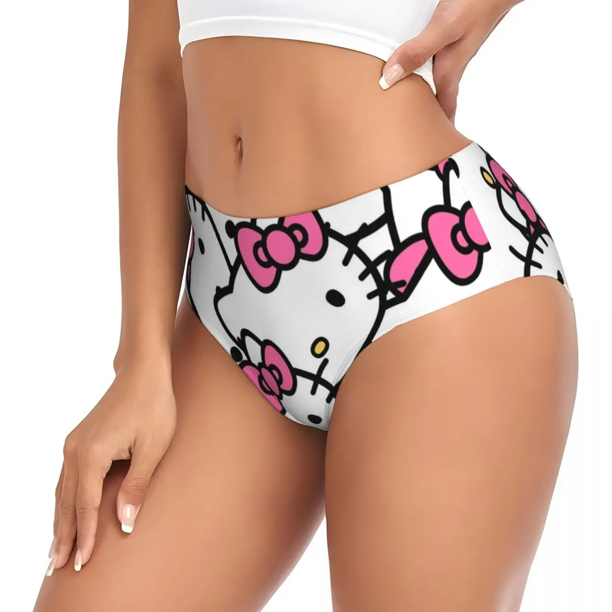 Hello Kitty Cartoon wzór damskie figi bielizna-majtki nowość oddychające kalesony dla kobiet S-4XL