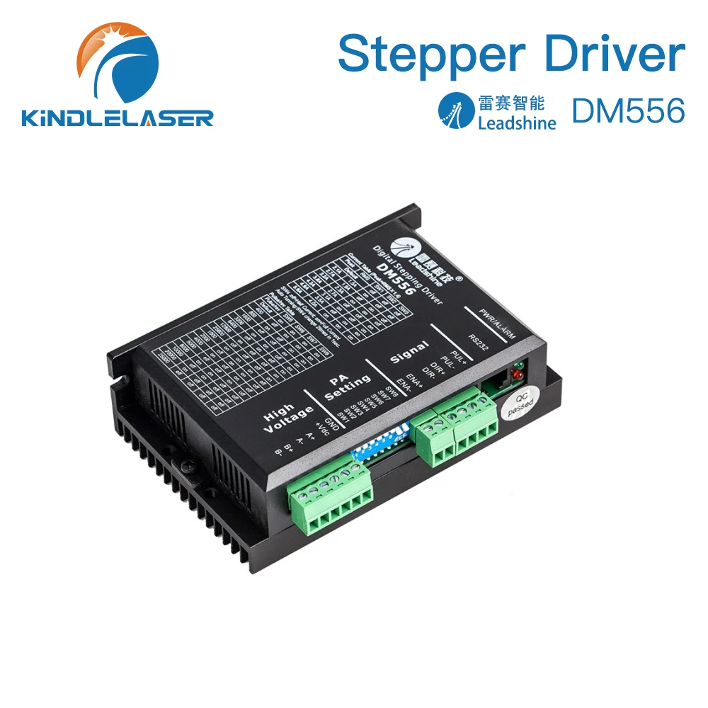 

KINDLELASER Leadshine DM556 Stepper Driver 2 Phase 20-50VAC 0.5-5.6A for Nema 17/23 Stepper Motor Controller Engraving Machine