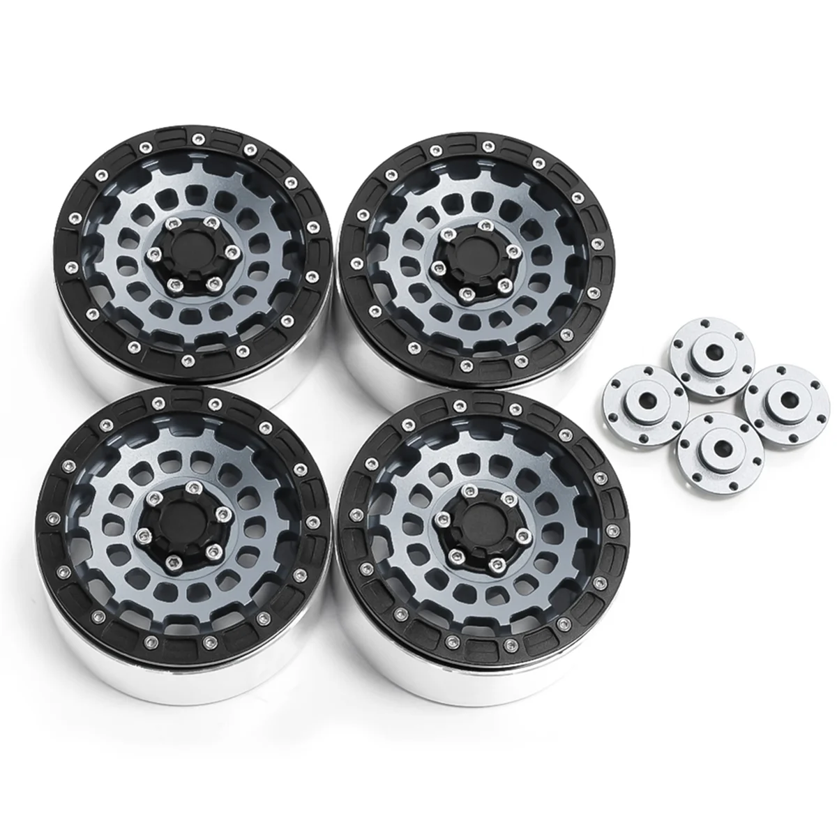 

X65A_4PCS 2,6-дюймовый обод ступицы колеса из алюминиевого сплава с разъемом 17 мм 12 мм, детали для обновления гусеничного автомобиля с дистанционным управлением, цвет титана